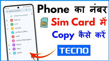 Phone Se Sim Me Number Kaise Copy Kare Tecno | How To Copy Phone Contacts To Sim In Tecno Mobile