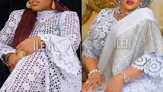 Fashionably Styled All White Lace Asoebi Styles: Stunning Asoebi/Owanbe Styles ||Lace Styles 2023