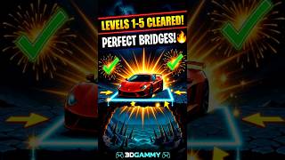 No Fails! Perfect Bridge Hack Levels 1-5  Draw Bridge Gameplay 3DGAMMY #shorts #viral #funny #gaming