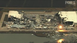Live: SkyFOX over tornado damage across St. Louis