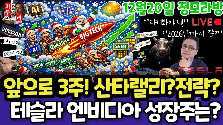 미국주식/앞으로 3주! 산타랠리? 최고전략/테슬라 엔비디아 구글 애플 아마존 메타 마이크로소프트 팔란티어 아이온큐 리게티 QBTS 삼성전자 MU 브로드컴 오라클 코어위브 SOXL