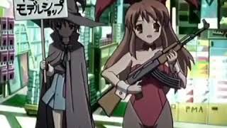Bunny girl shoots gun