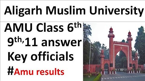 AMU entrance class 9th answer key official 2020-21 AMU entrance exam class 6th answer key official