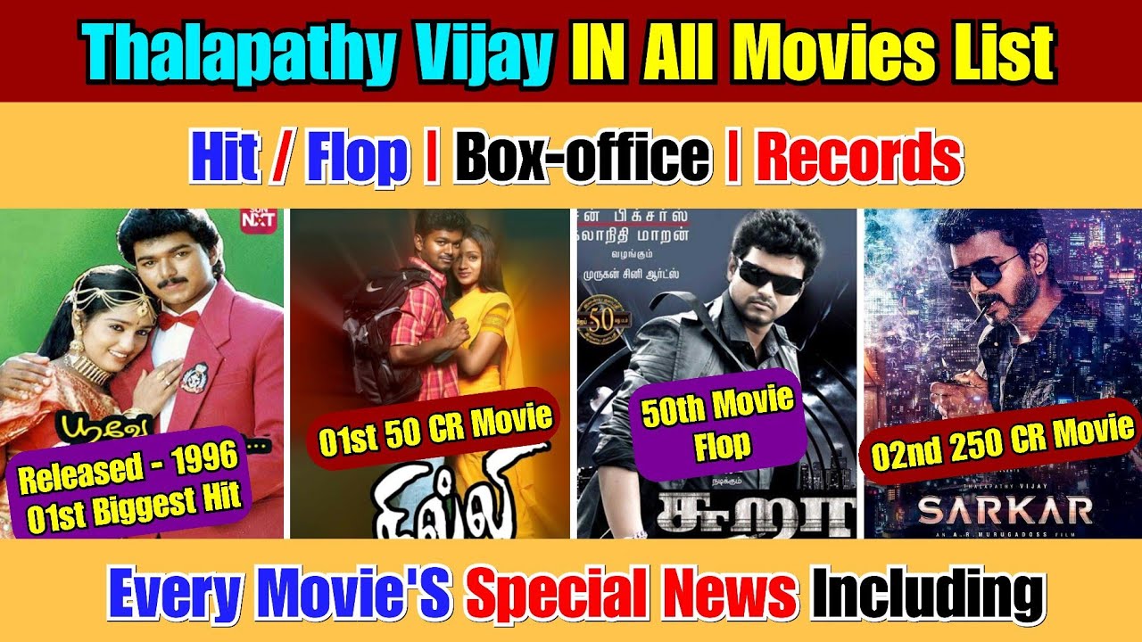 Thalapathi Vijay IN All Movies List | Hit / Flop | Box-office | Records | Every Movies's News