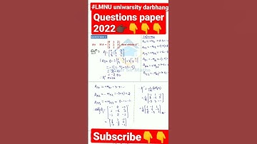 #matrix bsc part1 2022 question paper🔛👇 #mathematicsduniya436 #lmnu #bscmaths #shorts