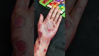 Sfx Makeup Tutorial || Hand Burn Effects Makeup #sfxmakeuptutorial #creativity #shorts #ytshorts