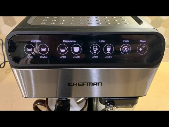 Chefman 6-in-1 Stainless Steel 15-Bar Pump Espresso Machine - On