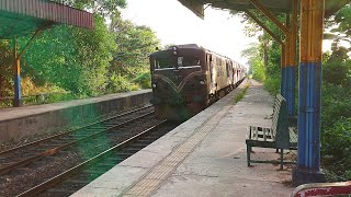 kandy express train passing yagoda railway station | class m5 diesel locomotive | sri lanka railway