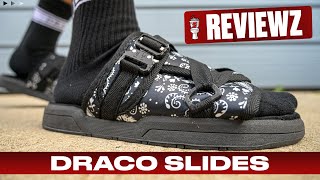 BEST DESIGNER SLIDE ALTERNATIVES?!? | BLACK BANDANNA DRACO SLIDES | Review + On Foot