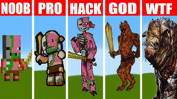 NOOB vs PRO vs HACKER vs GOD✨Pigman - Minecraft Pixel Art