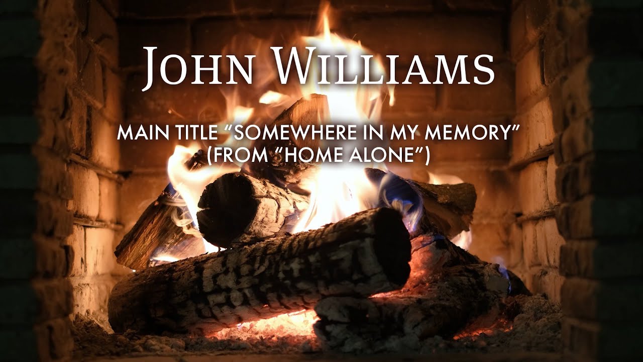 Somewhere in My Memory From Home Alone   John Williams Fireplace Video   Christmas Songs