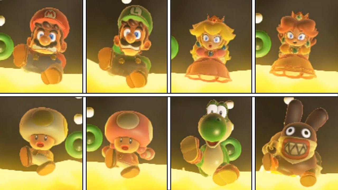 Super Mario Bros. Wonder - All Characters Falling In Lava