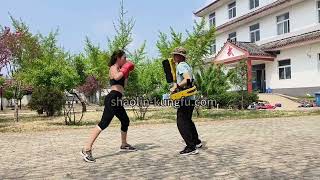 Girl Training Sanda Kickboxing