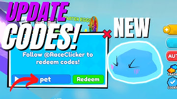 *NEW* UPDATE! PET* CODES* [OBBY] 🏆 Race Clicker ROBLOX