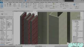 project browser , properties palette and types of walls