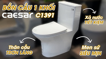 Bồn cầu Caesar C1391 nắp êm, dáng cầu tinh tế trang nhã, sứ trắng sạch & xả xoáy tiết kiệm nước