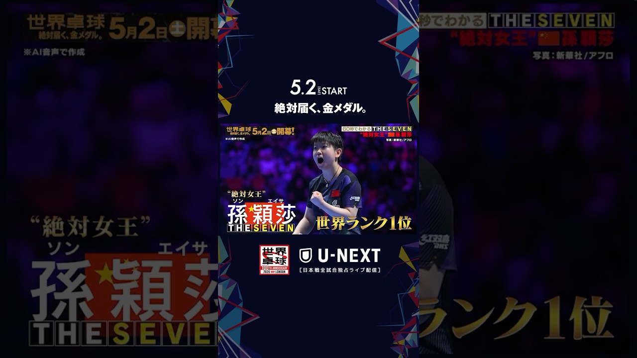【絶対女王】🇨🇳孫穎莎｜THE SEVEN #世界卓球100周年大会 #shorts