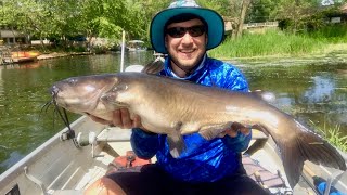One of the BIGGEST Channel Catfish I have ever CAUGHT! I ALMOST SANK MY BOAT!!!
