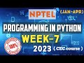 Programming in Python || NPTEL week 7 assignment answers 2023 #nptel #pythonprogramming #skumaredu