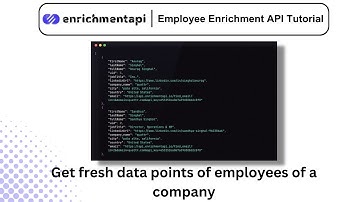 Employee Enrichment API Tutorial | How to Get Fresh Data Points for Employees (enrichmentapi.io)