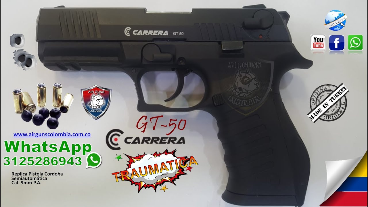 Pistola Traumatica Carrera GT-50, Replica de la Córdova Arme Desarme y  Ensayo Whatsapp 3125286943 - YouTube