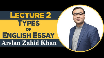 Lecture 2 |Types of English Essay| CSS/PMS English Essay | Arslan Zahid Khan |