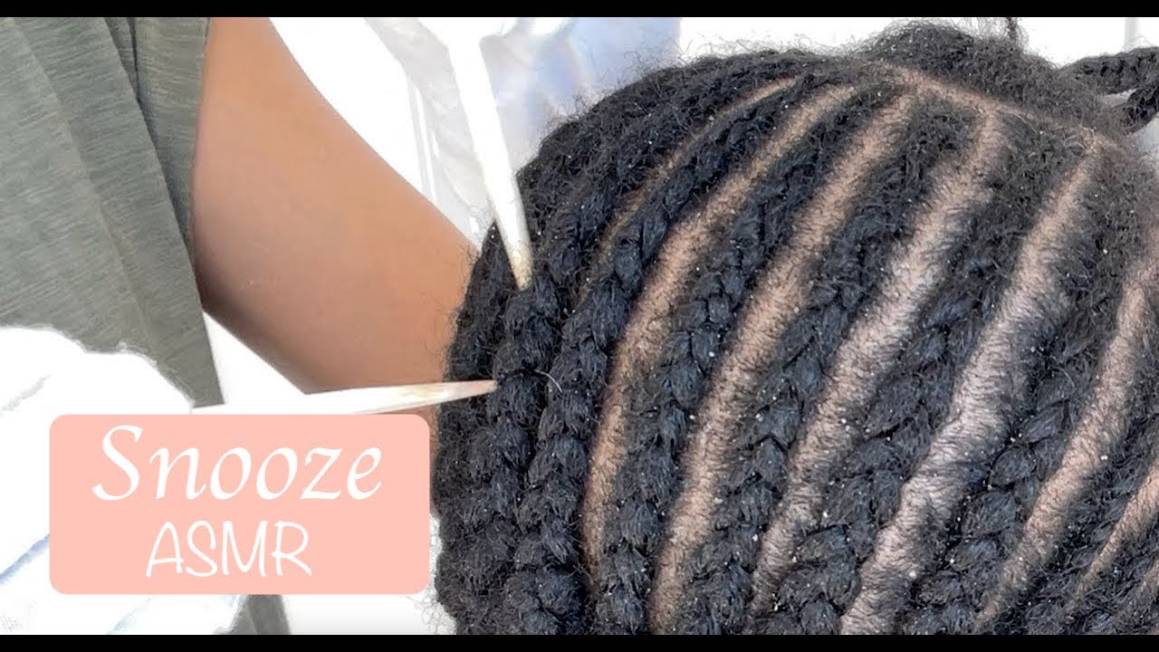 ASMR | Protective corn row style scalp scratching | Pre wash product buildup removal