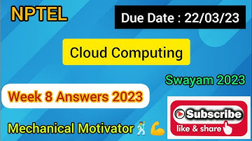 Cloud Computing | Week 8 Quiz | Assignment 8 Solution | NPTEL | SWAYAM 2023