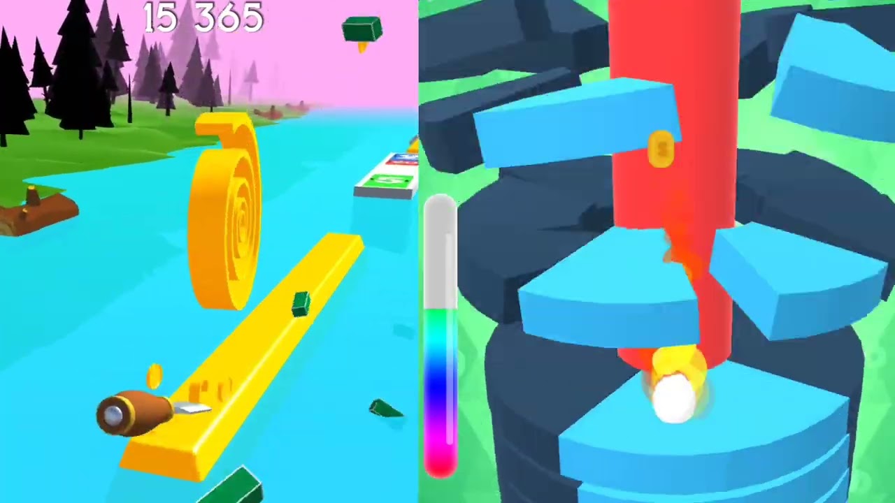 👹 spiral roll 🆚 Drop stack ⚽ ! iOS android gameplay video #1 !