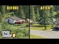 FS19- TURNING AN ABANDONED FARM INTO A CAMPGROUND! CLEARING BRUSH & PLANTING TREES