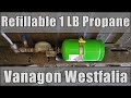 How we converted our Vanagon Westfalia propane system to 1lb refillable tanks