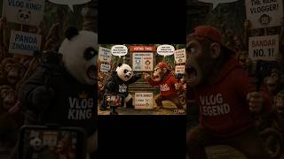 👉 😱 Panda vs Bandar! कौन करेगा Vlogging? Vote करो अभी 🐼🐒🔥 #monkeyvlog #comedy #panda #vlog