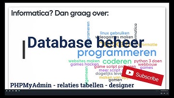 Database ontwerp in phmyadmin - de designer en relaties tussen tabellen.