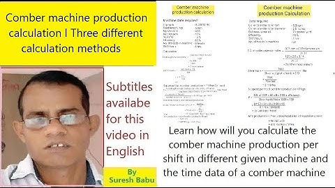 Comber machine production calculations l Spinning calculation