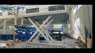 Hot galvanized scissor car lift for France customer