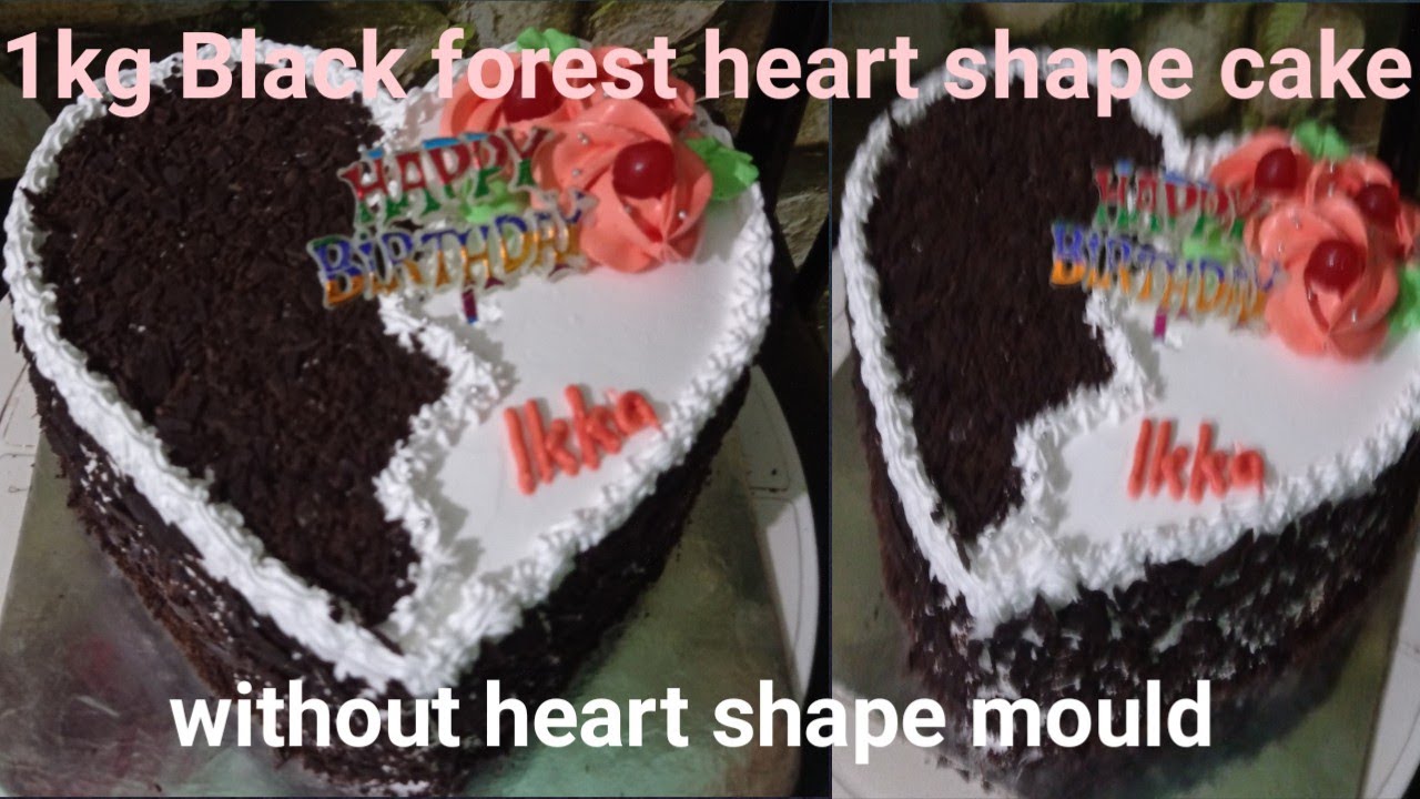 1kg Black forest heart shape cake/without heart shape mould/malayalam/Crazy Food N Vlog/