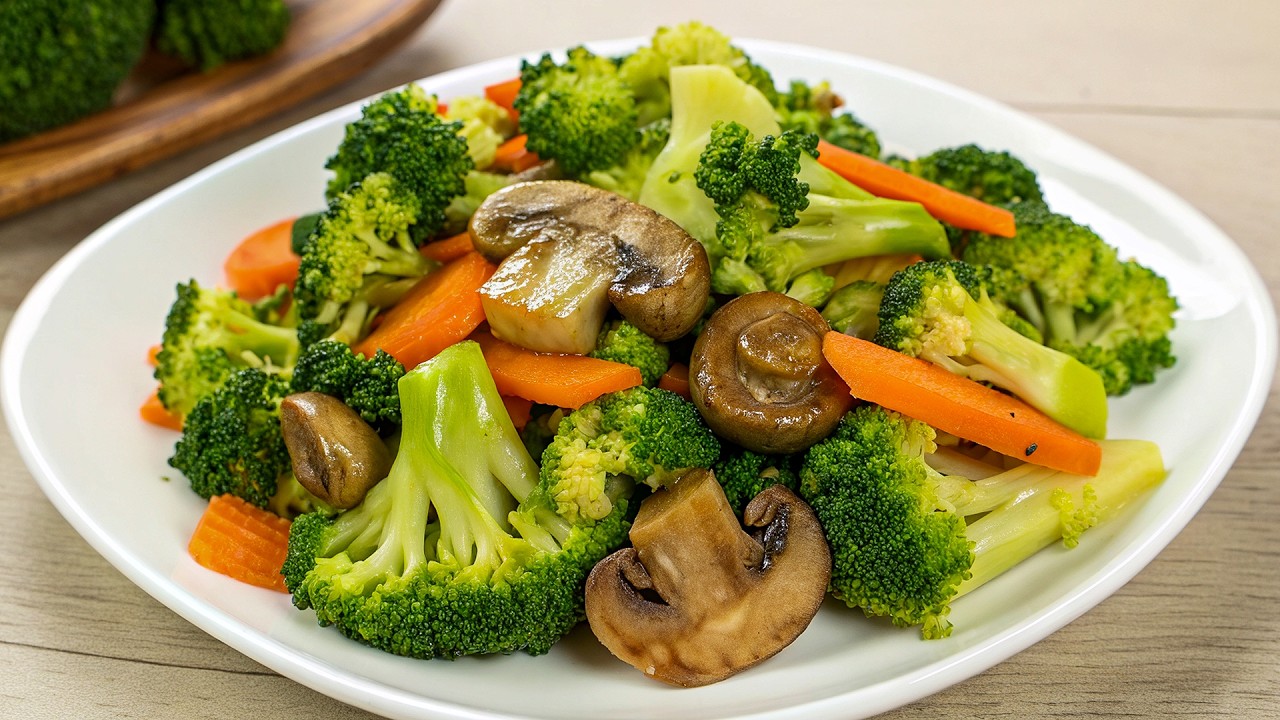 Brokkoli wurde noch nie so köstlich zubereitet! Brokkoli mit Champignons in Knoblauchsoße.