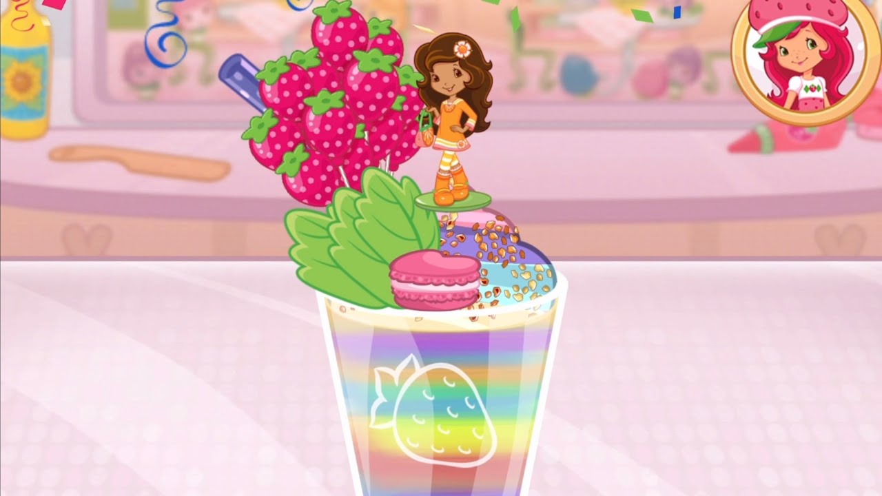 Strawberry Shortcake Bake Shop - Orange Blossom Frosty Rainbow Slush - Fun Cooking Gameplay