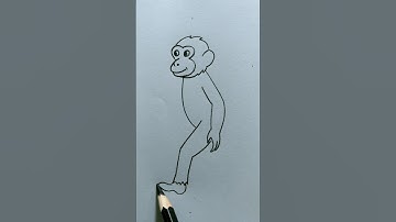 Easy monkey drawing with number 3 #art #trending #shortsvideo #shortsfeed #shorts #youtubeshorts