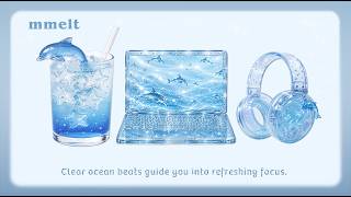 Crystal-clear ocean beats guide you into a fresh, focused flow. 🐬🩵 cute lofi jazz for study screenshot 3