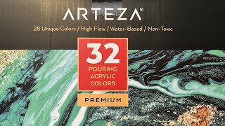 (471) ARTEZA Ready to Pour Paints- Spiral Pour Fluid Acrylic Paint Pouring