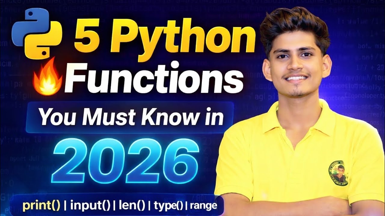 5 Python Functions You Must Know in 2026 | For Beginners 🔥 | 