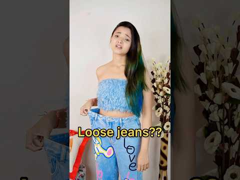 Extreme loose jeans hack 😱❤️ | Best hack✅ #loose #jeans #ashortaday #sgorts #hack #fashion