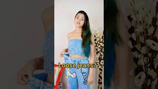 Extreme loose jeans hack 😱❤️ | Best hack✅ #loose #jeans #ashortaday #sgorts #hack #fashion