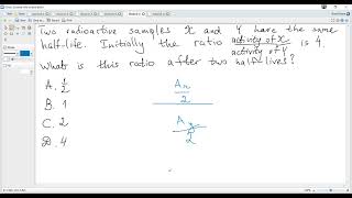 IB Physics E3 Specimen 2025 Paper 1A SL 23. Activity, half-life. Radioactive decay.