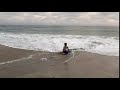 JJ surfing high tide backwash Mission Beach