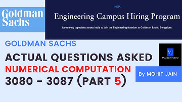 Goldman Sachs Aptitude Actual Questions Asked (Numerical Computation) Part 5 by MJ