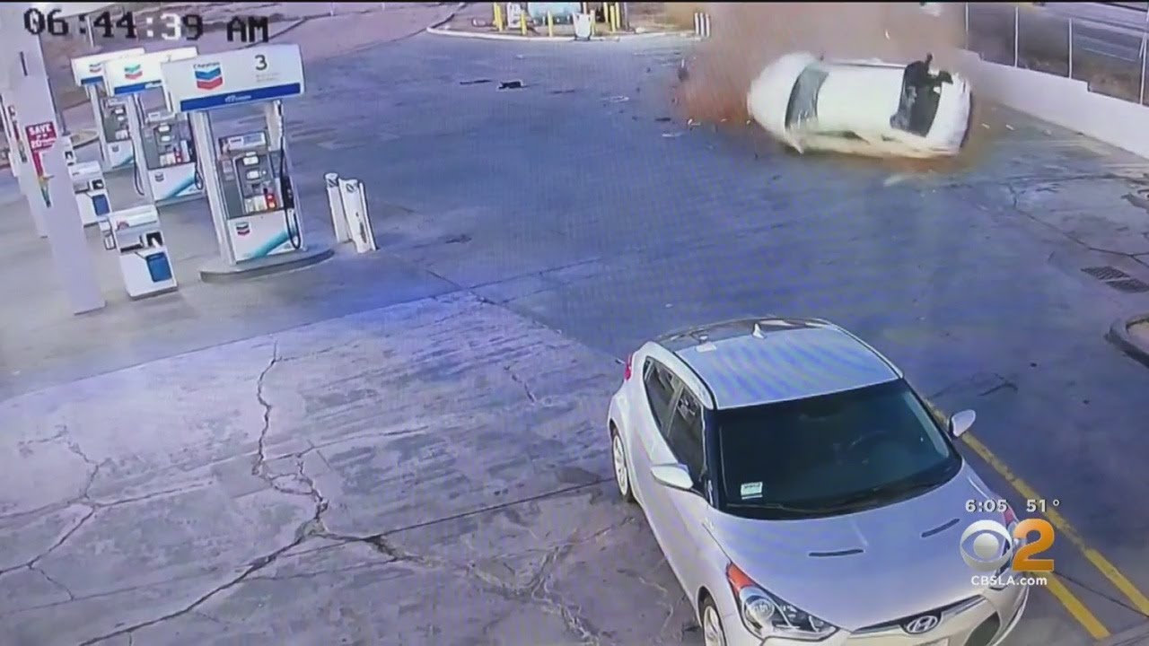 Car Flips Off 15 Freeway Near Hesperia, Crashing Into Vehicle Parked In