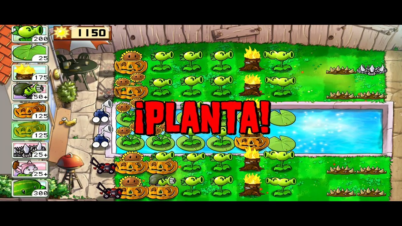 Plantas vs zombies tratando de revasar  mi récord de 27 banderas