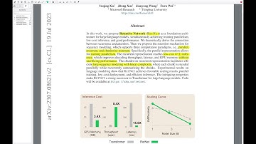 Retentive Network (RetNet) - Paper Explanation and Summary